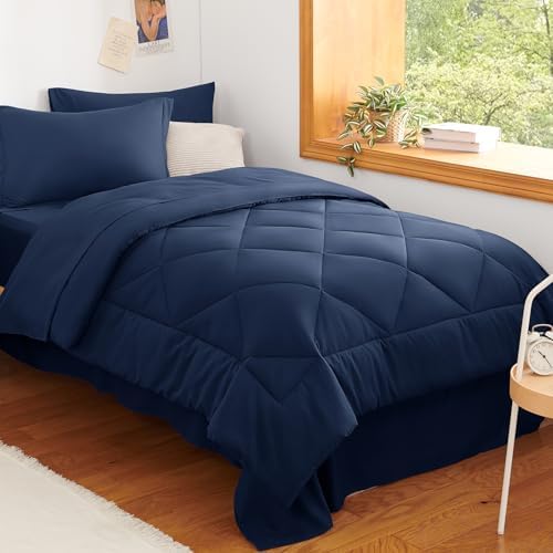 CozyLux Twin XL Comforter Set 68"x88" Navy by CozyLux