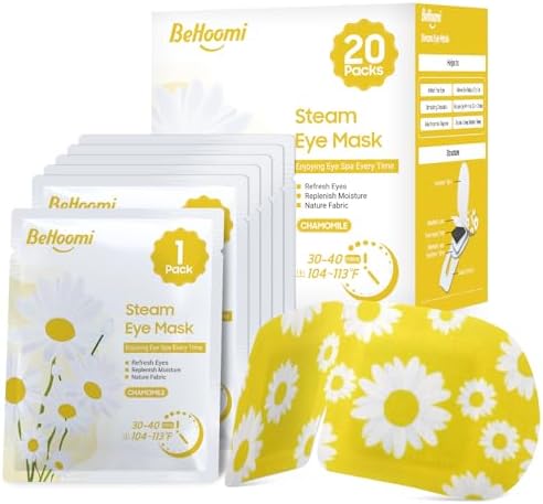 BeHoomi 20 Packs Steam Eye Mask, Heated Eye Mask Warm Compress by BeHoomi