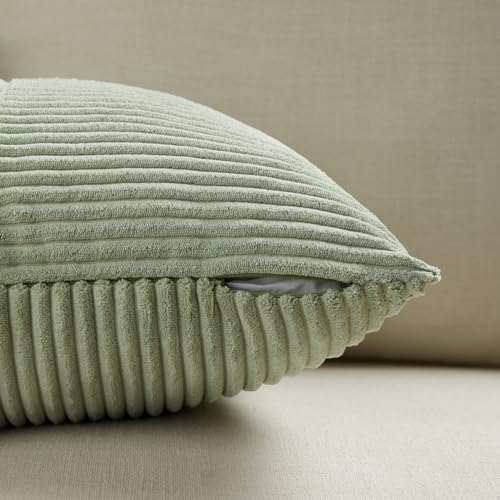 Fancy Homi 2 Packs Sage Green Euro Decorative Throw Pillow Covers 26x26 Inch - Image 4