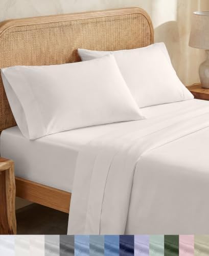 California Design Den 100% Organic Cotton King Sheets, True Ivory by CaliforniaDesignDen