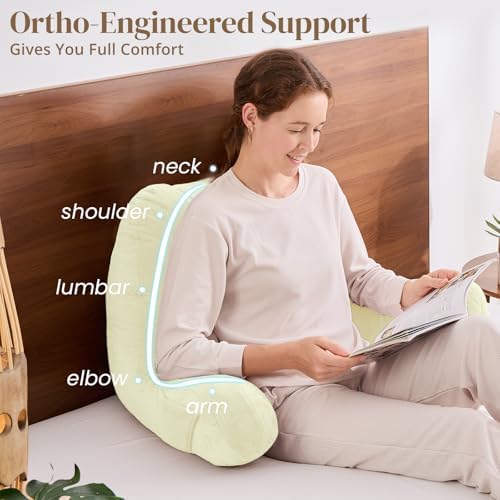 Sasttie Reading Pillow for Bed, Back Pillow for Sitting Up - Image 4
