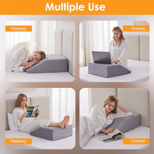 Ruqmuis Leg Elevation Pillow for After Surgery, 8inch Foam Leg Elevating Pillow - Image 4