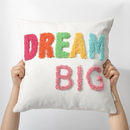 Throw Pillow Covers 18*18 Boho Spring Decorative Tufting Letters - Image 3