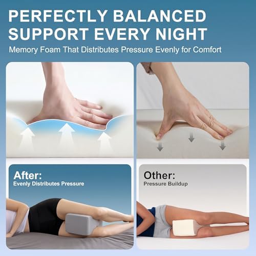 UJPFEO Knee Pillow for Side Sleepers, Leg Pillow for Sciatica, Joints Pain - Image 3