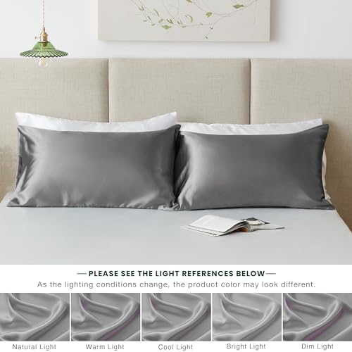 Love's cabin Satin Pillowcase Set of 2 King Size 20x36, Cooling Pillow Covers - Image 6