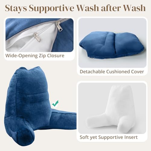 Sasttie Reading Pillow for Bed, Back Pillow for Sitting Up - Image 6
