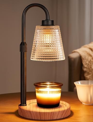 Innqoo Rustic Candle Warmer Lamp with Timer, Dimmable Candle Warmer for Jar Candles, Height Adjustable Wax Melts Warmer, Birthday Gifts for Women Mom, House Warming Gifts New Home Decor by Innqoo