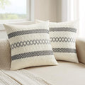 MIULEE Set of 2 Gray Boho Decorative Pillow Covers 20x20 Inch by MIULEE
