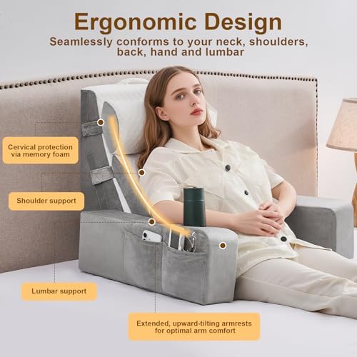 5pcs Reading Pillow for Adults Sitting in Bed – Back Pillow for Bed Sitting Up - Image 5