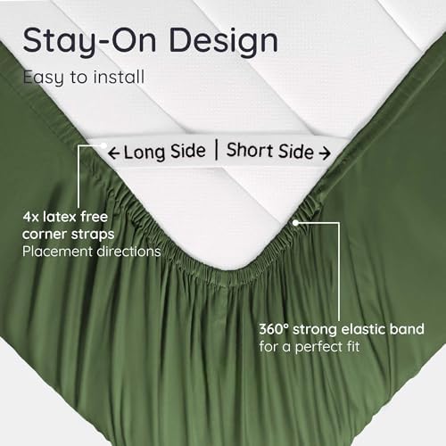 Bambaw 100% Viscose Derived from Bamboo Fitted Sheet Queen Size, Cooling Fitted - Image 6