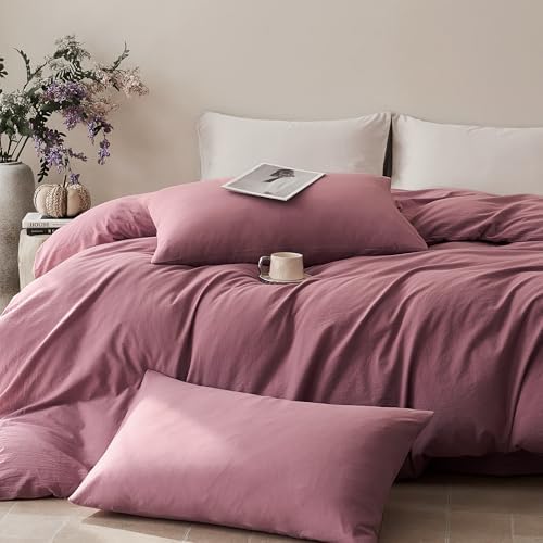 JELLYMONI 100% Washed Cotton Pillowcases, Envelope Closure 2-Pack - Image 2