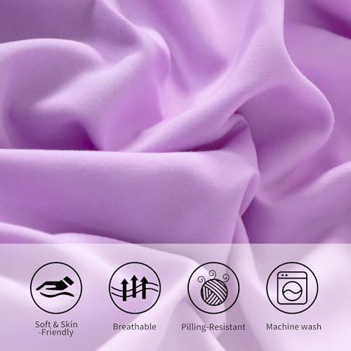 Body Pillow Cases, 2 Pack, 20x54 in, Microfiber, Light Purple - Image 5