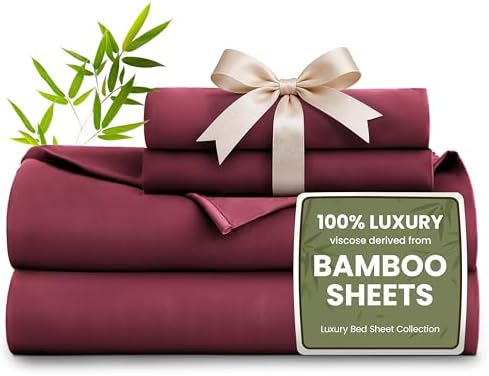 Love's cabin 4 Piece King Size Sheet Set, 100% Rayon Derived from Bamboo by Lovescabin