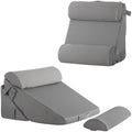 Bedluxe Adjustable 4pcs Bed Wedge Pillow Set, Memory Foam Wedge Pillows Post by Bedluxe