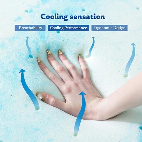 MLILY 4 Inch Queen Cooling Gel Infusion Memory Foam Mattress Topper - Image 4