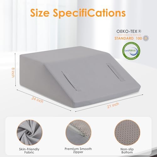 Ruqmuis Leg Elevation Pillow for After Surgery, 8inch Foam Leg Elevating Pillow - Image 3