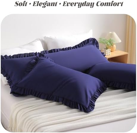 BEDSUM King Ruffled Pillow Shams - Image 2