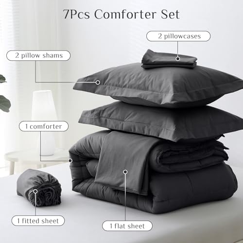 JOLLYVOGUE California King Comforter Set, Ultra-Soft Bed in a Bag Cal King Size - Image 5