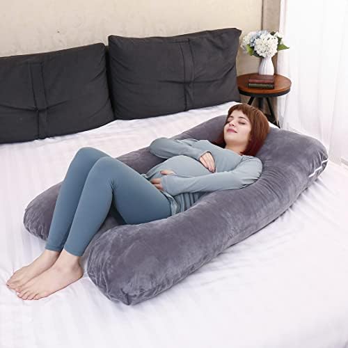 MOON PINE Pregnancy Pillow Cover, U Shaped Body Pillow Cover Only, Velvet - Image 5