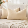 MIULEE Beige Chenille Couch Lumbar Throw Pillow Covers by MIULEE