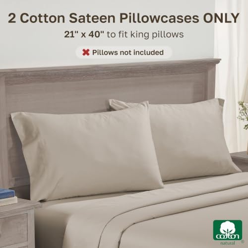 California Design Den 600 TC Set of 2 Pillow Cases King Size, Soft Linen - Image 3