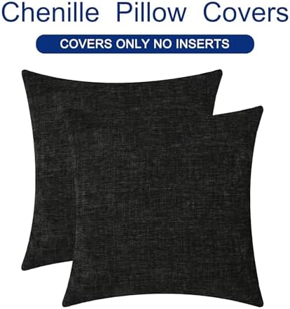 CaliTime Decorative Couch Throw Pillow Covers 26 X 26 Inches Black - Image 6