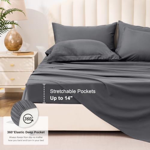 Love's cabin Queen Comforter Set Soot Grey, 7 Pieces Queen Bed in a Bag - Image 4