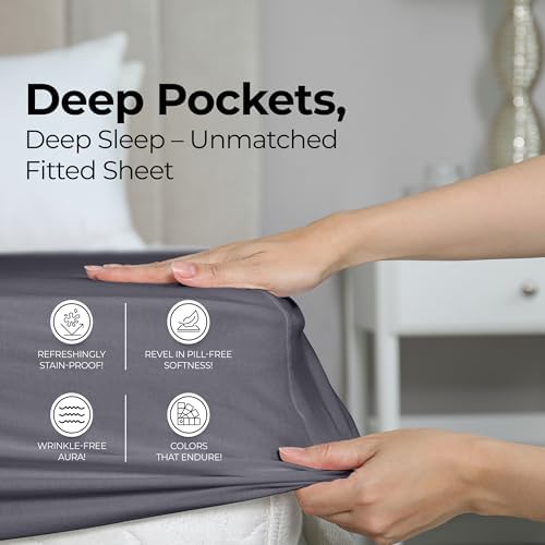 Pack of 2 King Fitted Sheet, Fits Up to 15 Inch Deep Pocket - Image 3