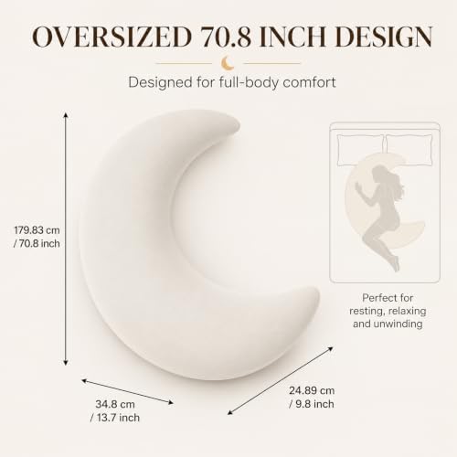 Moon Body Pillow, Oversized C Shaped Full Body Pillow - Image 3
