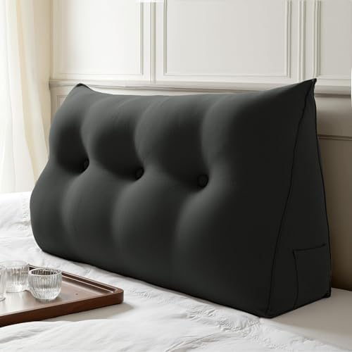 WOWMAX 80% Cotton & 20% Linen Blend Headboard Pillow – Twin Size Reading Wedge by WOWMAX