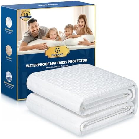 100% Waterproof Queen Mattress Protector Breathable Cooling 3D Air Fabric by BOSANE