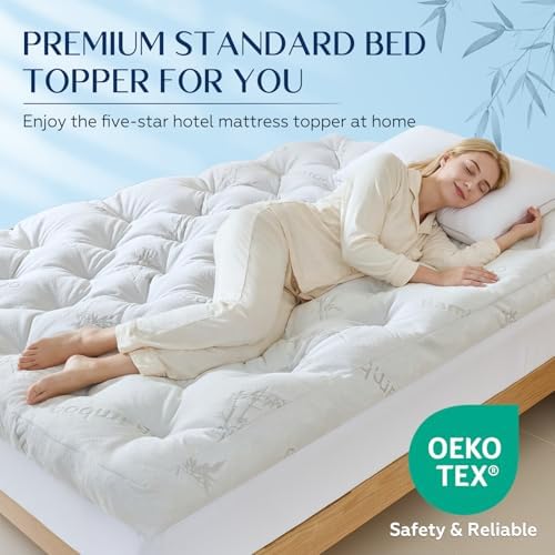 5 Inch Cooling Bamboo Mattress Topper Full Size, 54x75 in, 2000 GSM - Image 7