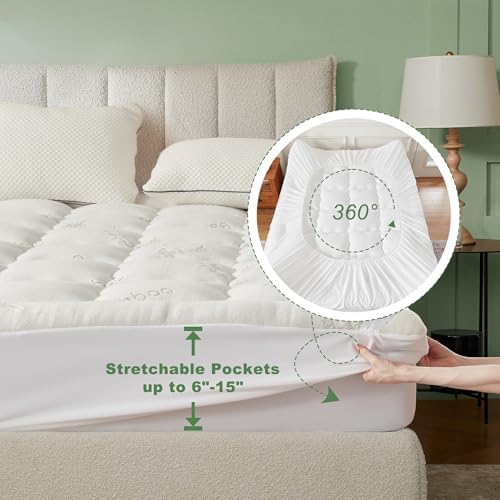 BEDLORE Full Size Mattress Topper, Pillow Top Mattress Pad - Image 6