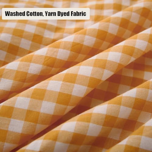 Mywinlle Mustard Yellow Gingham Ruffle Throw Pillow Covers 18"x18" - Image 5
