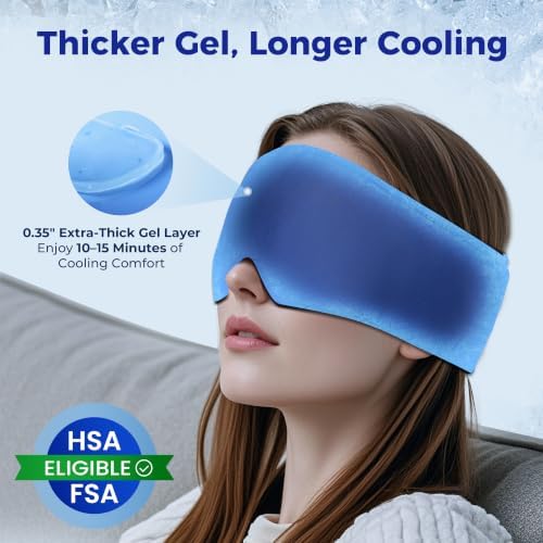 2 Pack Cooling Gel Eye Mask for Puffy Eyes, Migraine Relief, FSA Eligible - Image 5