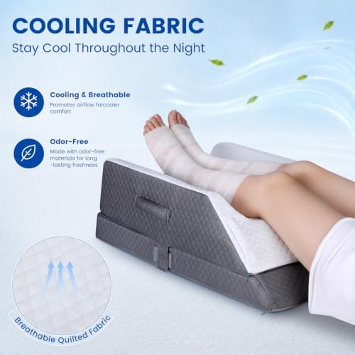 Leg Elevation Pillow, 3-Height Adjustable Leg Rest Support - Image 4