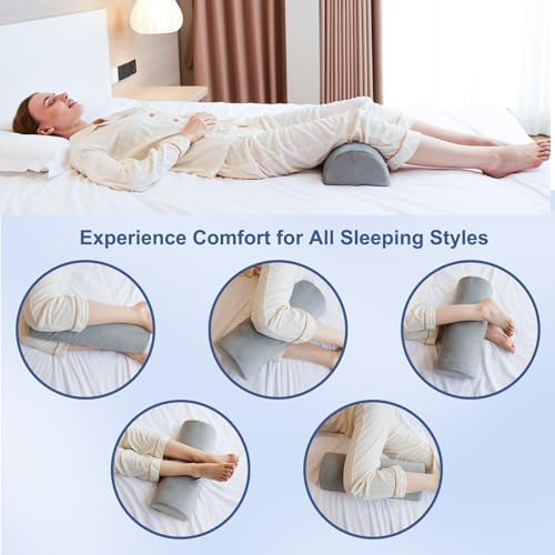 Knee Pillow for Back Sleeping, Memory Foam Bolster Pillow for Legs, Under Knee - Image 6