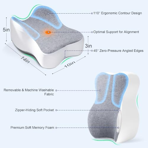 UJPFEO Knee Pillow for Side Sleepers, Leg Pillows for Sciatica, Joints Between - Image 6