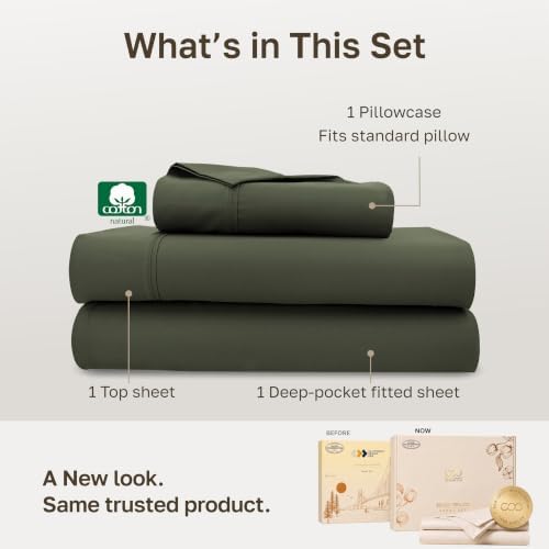 California Design Den 100% Cotton Sateen Twin Size Bedsheets - Image 3