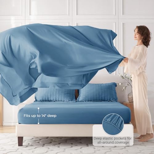 MUXHOMO 5 Pieces Twin Comforter Set, Seersucker Bed in a Bag Twin Size - Image 3