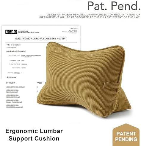 Pat. Pend. Corduroy Lumbar Support Back Pillow - Image 2