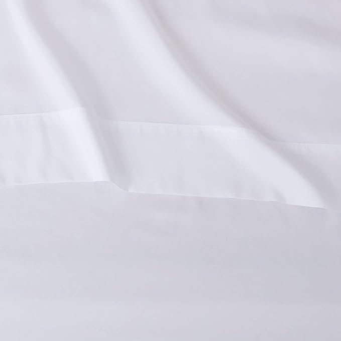 Amazon Basics Lightweight Super Soft, Wrinkle-Free, Easy Care Microfiber 4-Piece Bed Sheet Set with 14-Inch Deep Pockets, Full, Bright White, Solid
