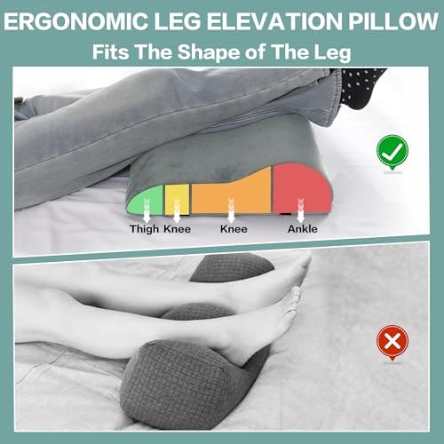 HOMBYS Extra Large Recliner Leg Pillow, Foam Foot Rest Cushion Wave Shape - Image 4