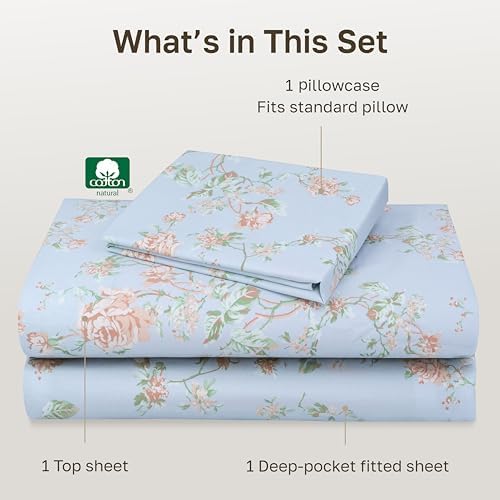 California Design Den Soft 100% Cotton Sateen Twin Bed Sheet Set - Image 4