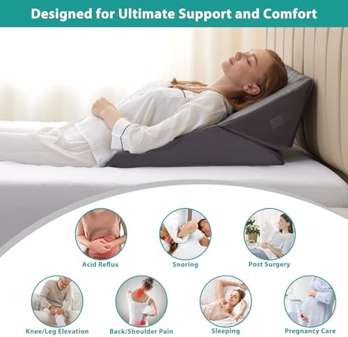 Bedluxe Wedge Pillow for Sleeping, Adjustable 9&12 Inch Foldable Bed Wedge - Image 5