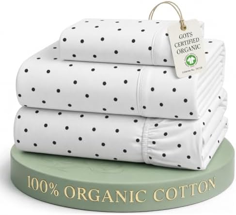 LANE LINEN Twin Sheets 100% Organic Cotton 3pc Percale Cooling by LaneLinen