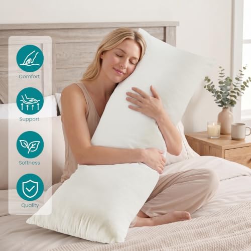 Oubonun Full Body Pillow for Side Sleeper, Adjustable Fluffy Long Pillow - Image 2