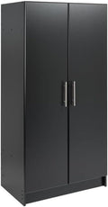 Pemberly Row 32" Contemporary Wardrobe Cabinet in Black