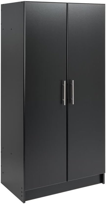 Pemberly Row 32" Contemporary Wardrobe Cabinet in Black