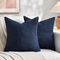Fancy Homi 2 Packs Navy Blue Decorative Throw Pillow Covers 18x18 Inch by Fancy+Homi